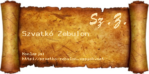 Szvatkó Zebulon névjegykártya